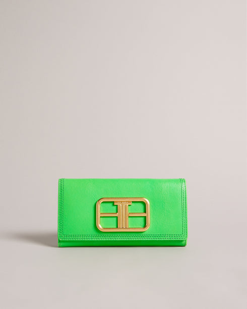 <P>Statement Hardware Leather Purse</P>